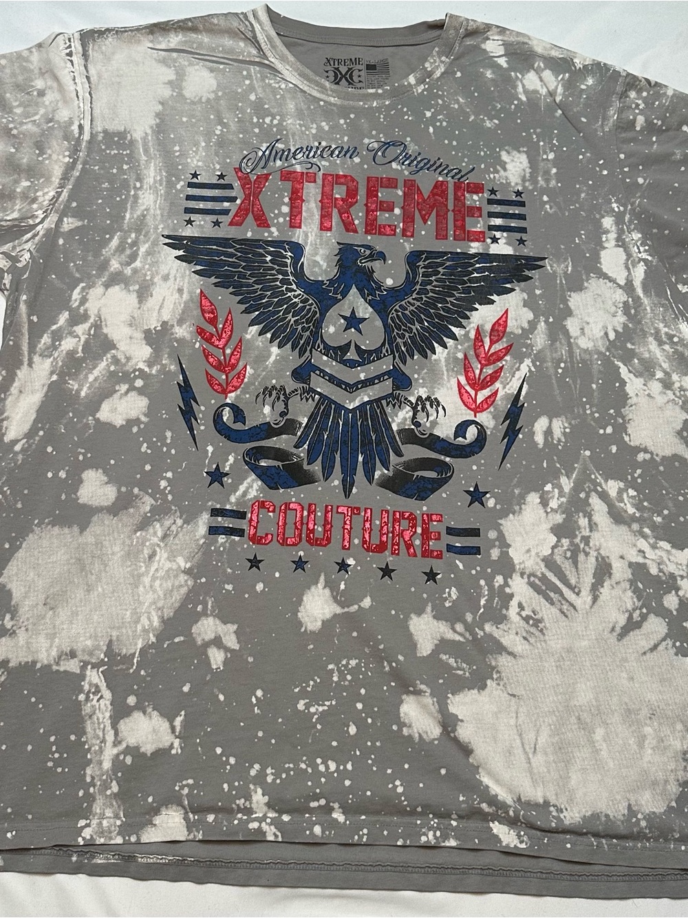 Rare Xtreme Couture by Affliction American Original Shirt Grey 5XL Double Sided